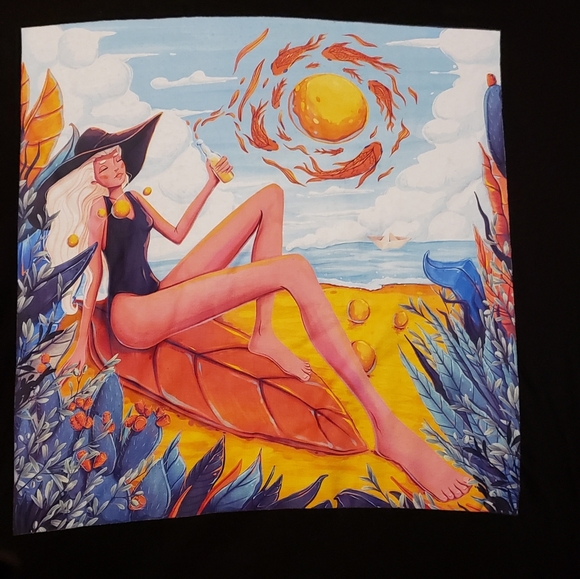 Figure Graphic Drop Shoulder Drawstring Hoodie - Picture 2 of 8